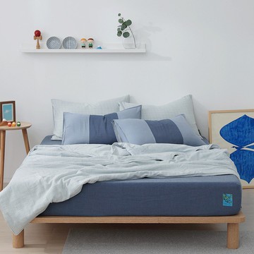 好關係 HAOKUANXI | 攝影師目青聯名-天藍-天然色織棉床包枕套組