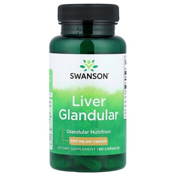 Swanson Vitamins, 肝腺，500 毫克，60 粒膠囊