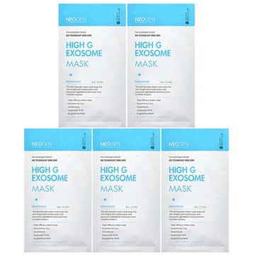Neogen, High G 外泌體美容面膜，亮膚，5 片，每片 1.37 盎司（39 克）