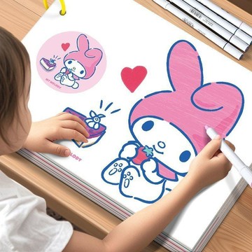 ✨壹灣出貨✨三麗鷗塗色本兒童幼兒園畫畫本庫洛米塗鴉繪本寶寶填色畫本玩具