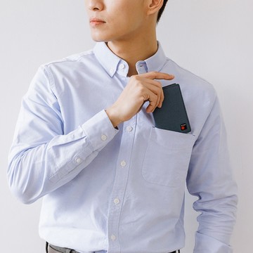 Knirps 德國紅點 6卡豪華型名片夾 - 十字紋藍