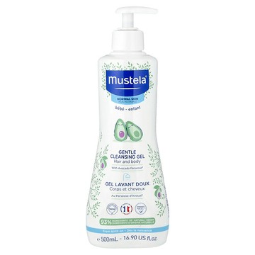 Mustela, 含鱷梨的溫和清潔凝膠，適合頭髮和身體，16.9 液量盎司（500 毫升）