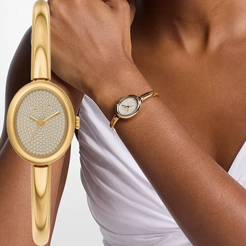 Michael Kors MK Maude 晶鑽橢圓形小錶徑手鐲式女錶-金/21mm MK7593