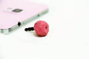 可愛木製圓蘋果耳機塞--木刻--純手工--手作【可選色】