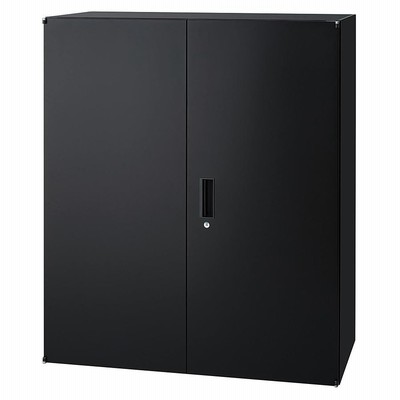 法人様限定商品 W900 D450 両開き書庫 キャビネット スチール書庫 書棚 IC-0910H-BK H1050