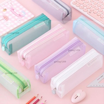 優惠價透明網紗 筆袋 韓國簡約女生小清新可愛鉛 筆袋 文具盒gming1209