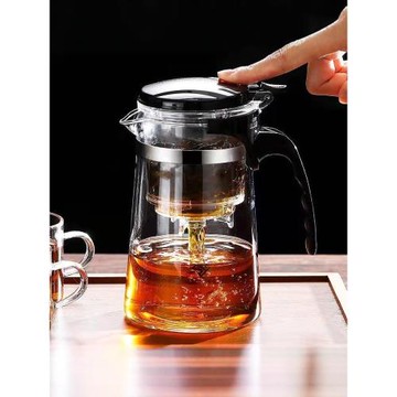 紅茶泡茶器專用茶壺一鍵過濾網內置玻璃壺泡普洱飄逸杯綠茶壺家用