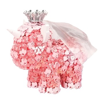 SEMBO BLOCK 森寶積木 花卉獨角獸 粉幻流螢 積木  1個  粉色