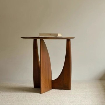 限時下殺 免運附發票 中古風實木沙發邊幾侘寂風客廳家用角幾臥室復古茶幾復古風茶幾 出貨快PD15