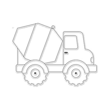 AMOS 阿摩司 壓克力模型版  混泥車  1個