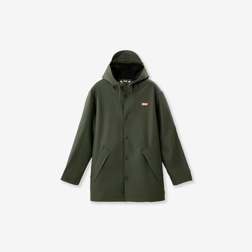 Downpour防潑水長版連帽外套-軍綠