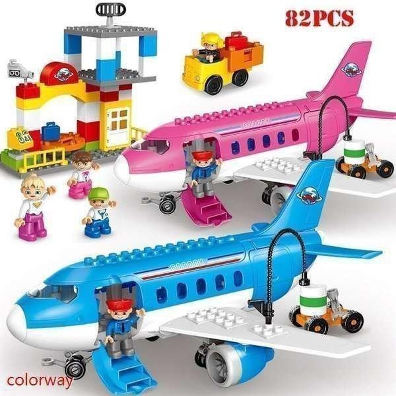 ブロック 82ピース 飛行機 レゴ LEGO デュプロ Duplo 互換 知育