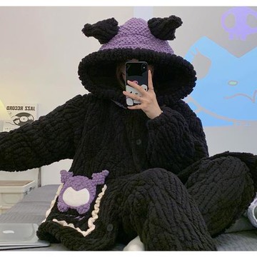 睡衣女2022年新款冬季天三層夾棉加絨加厚法蘭絨珊瑚絨家居服套裝