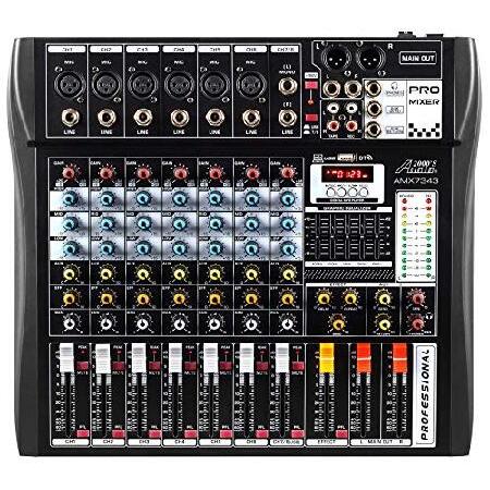 Audio2000'S AMX7343 Eight-Channel Audio Mixer with USB Interface and Sound Effect
