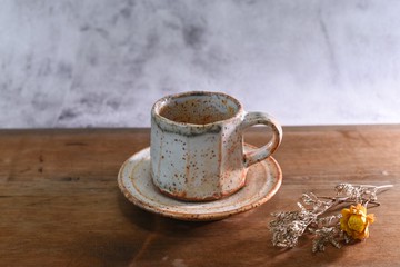 志野燒手工拉胚咖啡杯盤組合