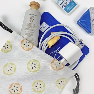 防潑水束口袋 收納袋 旅行束口收納袋 小物袋-楊桃妹妹 星星花