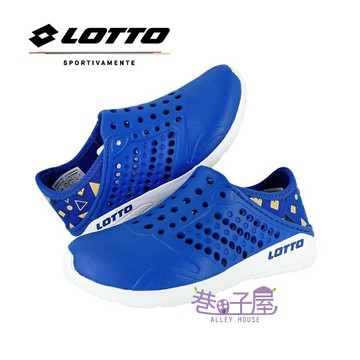 【全新福利品】LOTTO樂得 童鞋 潮流 可採後跟 洞洞鞋 晴雨鞋 涼拖鞋 [LT2AKS6866] 藍【巷子屋】