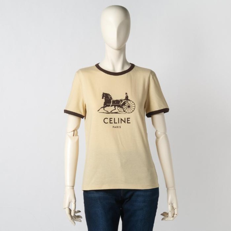 SALE セリーヌ CELINE サルキー Tシャツ クルーネック Tシャツ ...