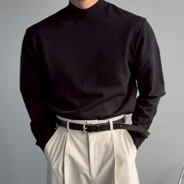 正韓半高領抓絨保暖柔軟素面針織上衣 7色 YUPPIE 預購商品 1117