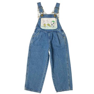 akachan honpo - 吊帶褲-史努比-藍色