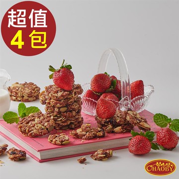 【超比食品】纖女系燕麥脆片-微甜草莓（100g/包），4包組_廠商直送
