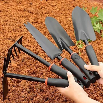 ⚡隔日到貨 盆栽工具套裝 種植工具 鏟子 鐵楸 鐵耙 園藝工具 大四件套 鬆土 花園種植 多肉 園藝工具組