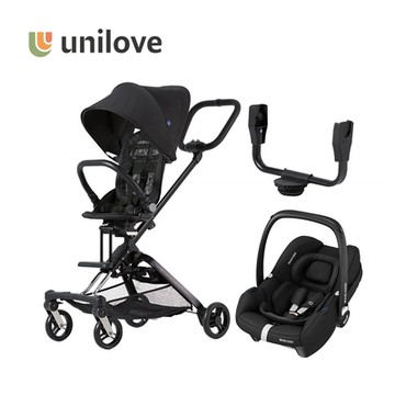 unilove 英國On The Go馬奇車/成長型輕便手推車 新生兒大全套模式(推車+提籃汽座)