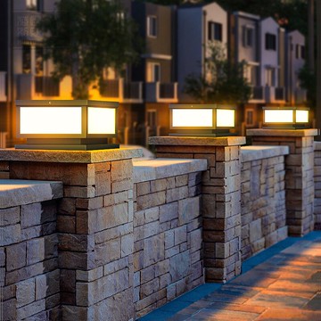 太陽能柱頭燈現代LED圍墻燈門柱燈大門燈戶外花園燈別墅燈庭院燈