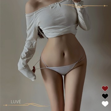 LUVE｜刺繡透視女內褲 女中腰內褲 花朵刺繡 性感交叉帶 細帶內褲女 內褲女高彈 高衩設計 貼身舒適 含大尺碼 現貨