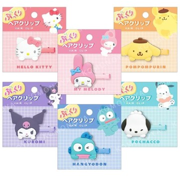 小禮堂 Sanrio 三麗鷗 矽膠造型髮夾 (貼玻璃款) 酷洛米 Kitty 帕恰狗 人魚漢頓