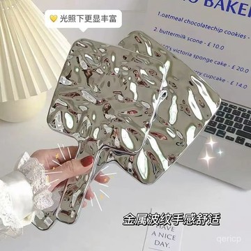 臺灣🚍8H出🉑高級手持化妝鏡公主家用ins風手鏡子複古隨身宿捨高顔值手柄 WTDP