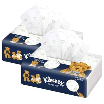 Kleenex 舒潔Teddy Soft小熊印花抽取面紙(M號)100抽*2包