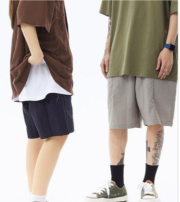 FINDSENSE X 日系工裝褲純色寬鬆短褲男女