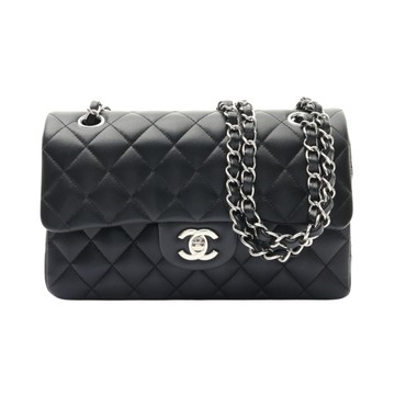 CHANEL 香奈兒 COCO 23 鍊帶 肩背包 黑色 菱格紋 羊皮 銀扣 A01113 【二手名牌BRAND OFF】