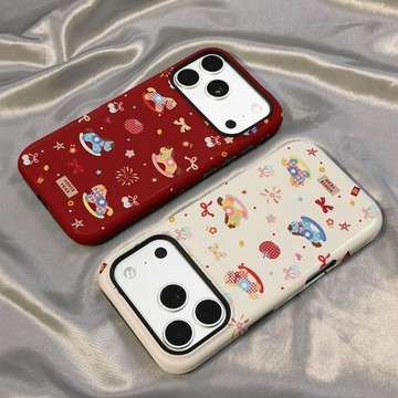 好運格紋木馬防摔iPhone17PROMAX手機殼16Plus蘋果1514韓版二合一