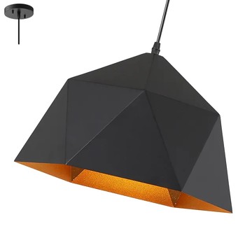 Honey Comb 北歐風鑽石餐廳吊燈 簡約時尚 黑色金色搭配 餐廳客廳適用  1入