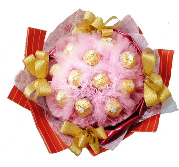 幸福禮物一心一意為你/妳/金莎巧克力花束乾燥花束/母親節花束/開幕榮升花束/捧花/創意花束