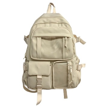 ROYALLIN 蘿林嚴選 韓版休閒大容量雙肩包 尼龍材質  白色  31 x 12 x 42cm  1個