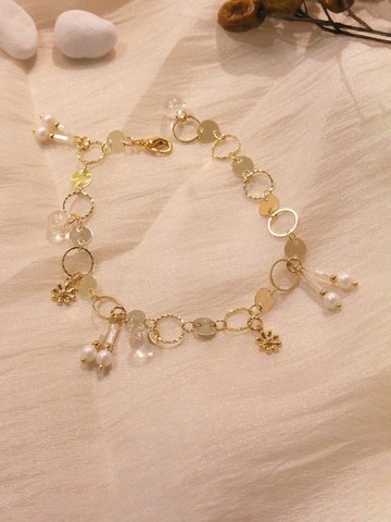 臥底瑪格。MUCHAT手作14+18KGP透珠小花手鍊