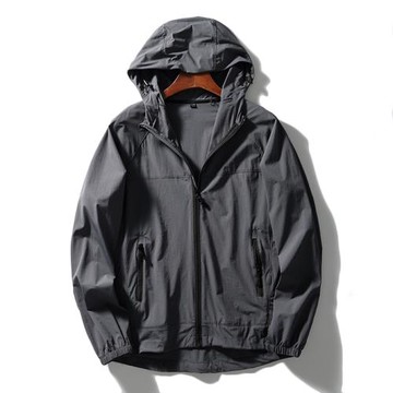 基礎款日單牛貨！男士戶外輕薄款防風防水連帽夾克外套百搭上衣潮