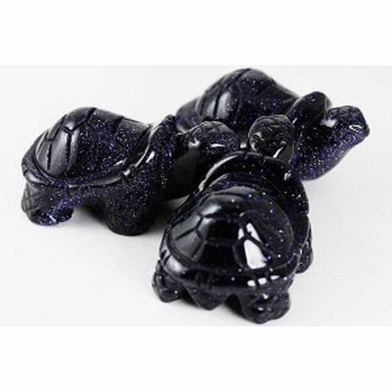 ミニ彫り物】 かめ 亀 ブルーゴールドストーン 50×30×25mm 1個売り
