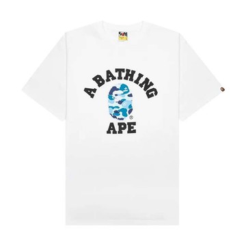 BAPE ABC Camo College Tee 猿人 大學字體 藍迷彩 短袖 白色 RAY-61 [台灣現貨]