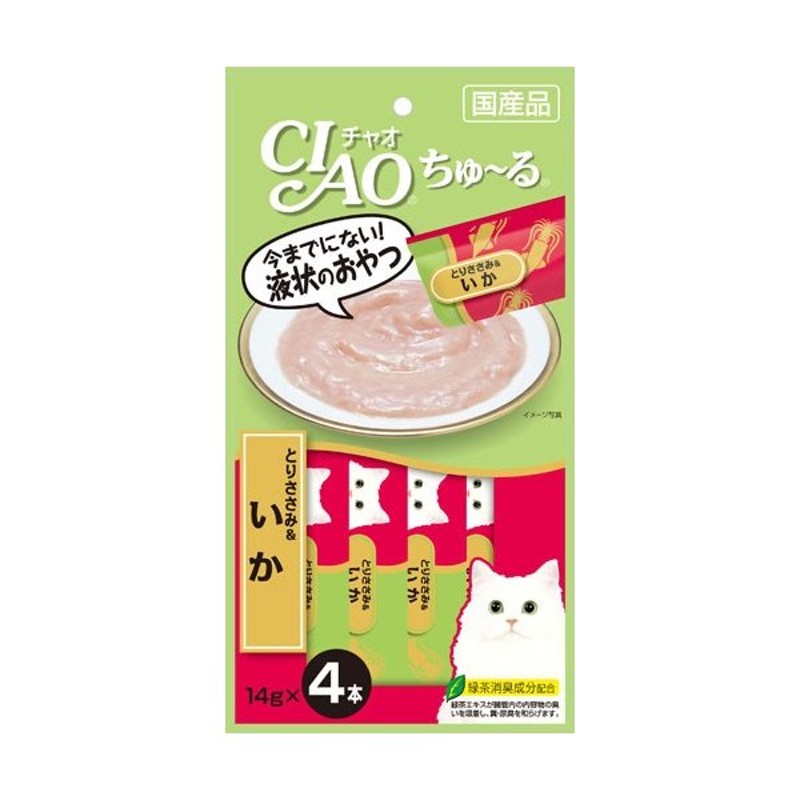 いなば ちゅ る いなば チュール 有価飲料 猫おやつ いなば チャオちゅーる とりささみ いか14ｇ 4本 通販 Lineポイント最大0 5 Get Lineショッピング