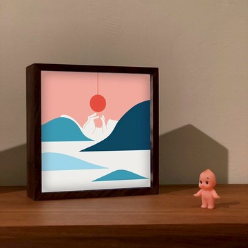 【LIGHTO】 療癒系貓咪地景-實木燈箱 | 山谷夕陽