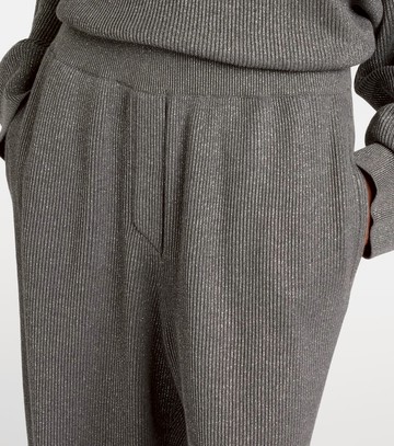 Brunello Cucinelli Cotton-blend lamé wide-leg pants