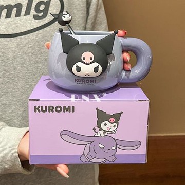 三麗鷗陶瓷杯卡通可愛馬克杯大容量兒童帶勺牛奶杯辦公室咖啡杯子