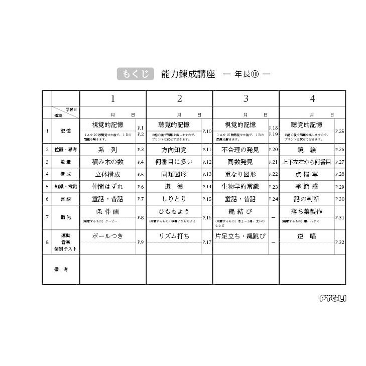 小学校入試対策　能力錬成講座　年長10〜12