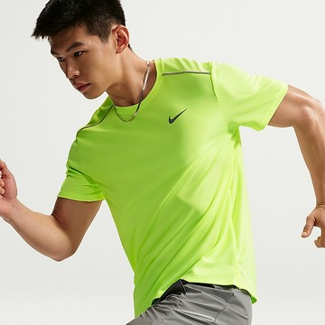 【NIKE】AS M NK DF UV MILER SS 螢光綠 短袖上衣 男 訓練 慢跑 IF2083-737