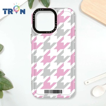 TRON IPhone 16 Pro Max 撞色千鳥紋 防摔太空載具殼 透黑 軟硬 手機殼