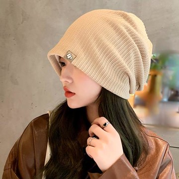 Acorn*橡果-韓版百搭小臉防曬機能帽毛帽保暖月子帽套頭帽1759(卡其)